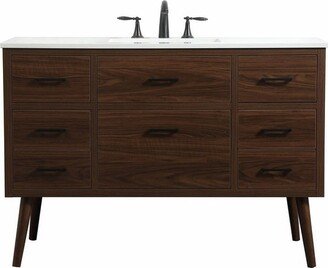 Indigo Home 30 inch Single bathroom vanity in teak