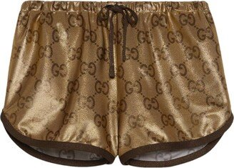 Metallic Monogram Drawstring Shorts