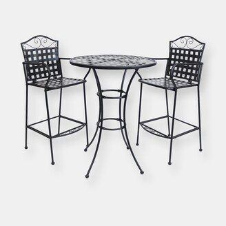 Sunnydaze Decor Sunnydaze Scrolling Wrought Iron Patio Bar-Height Table and Chairs