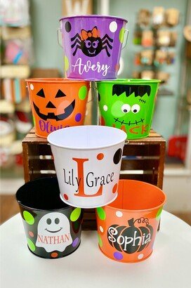 Halloween Metal Trick Or Treat Bucket Basket