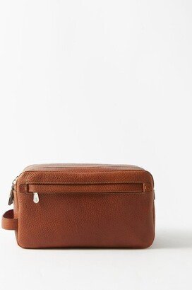 Two-zip Grained-leather Washbag