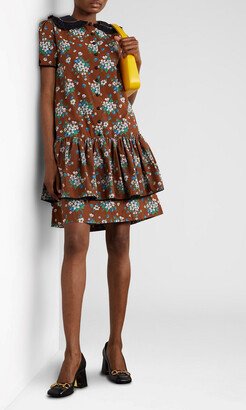 Clarice ruffled floral-print cotton-poplin dress