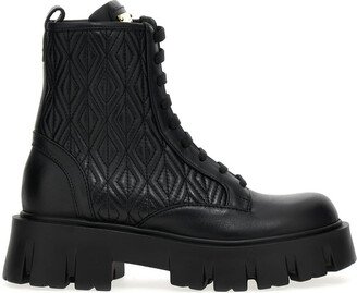 Matelassé combat boots-AB