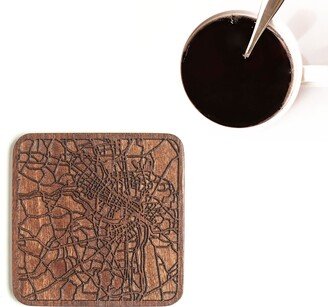 Richmond, Va Map Coaster, One Piece, Sapele Wooden Coaster With City Map, Multiple Optional, Ideal Gifts