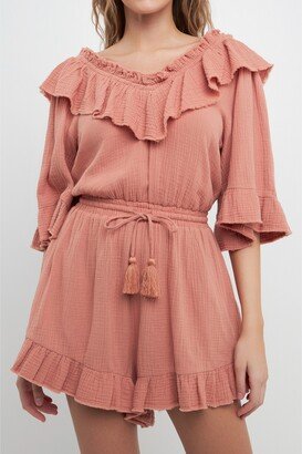 Women's Ruffle Detail Romper