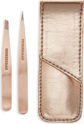 3-Piece Rose Gold Petite Tweezer Set