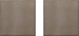 Posh Trading Company Set Of Two Silver Leaf Coasters - Chic Matte Taupe