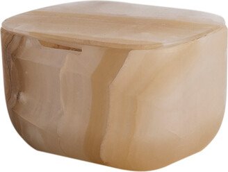 And Jacob Square Travertine Container - Amber Alabaster