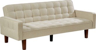 IGEMANINC Convertible Futon Sofa & Sofa Bed,Accent Sofa, Loveseat Sofa, Linen Upholstered Modern Small Space Couches with Wood Legs-AA