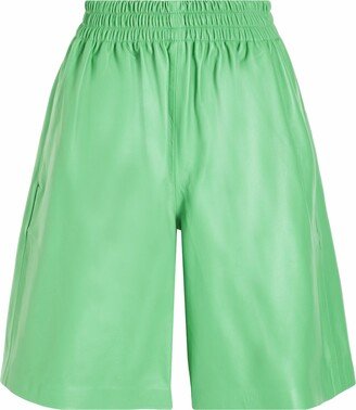 Leather Pull-on Bermuda Shorts & Bermuda Shorts Green