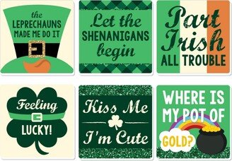 Big Dot Of Happiness St. Patrick's Day - Funny Saint Patty's Day Party Decor Drink Coasters Set of 6