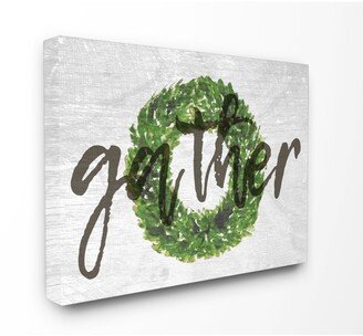 Gather Boxwood Wreath Typography Canvas Wall Art, 24 x 30