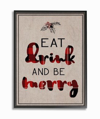 Eat Drink and Be Merry Typography Framed Giclee Art, 16 x 20