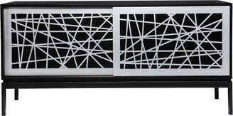 Thall Contemporary Media Cabinet Black/Silver - Aiden Lane