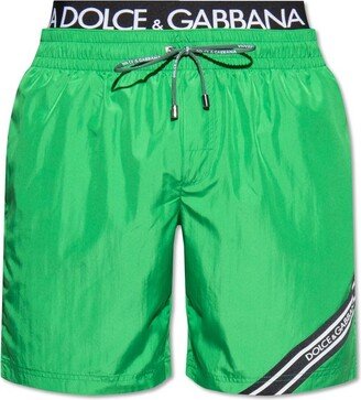 Branded Band Mid-Length Swim Trunks