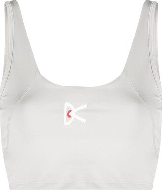 Khanti logo-print bra