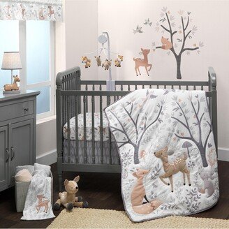 Deer Park Woodland 3-Piece Nursery Baby Crib Bedding Set - Gray