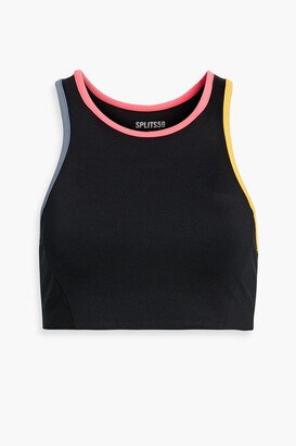 Color-block stretch sports bra