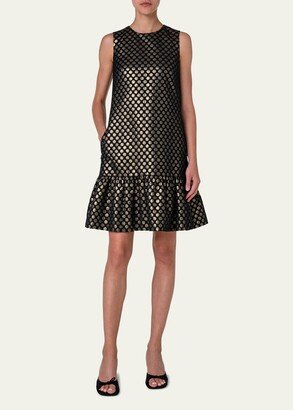 Metallic Polka Dot Jacquard Dress