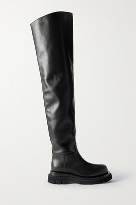 Cuissard Leather Over-the-knee Boots - Black