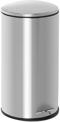 Semi-Round Stainless Steel Step Trash Can With Lid