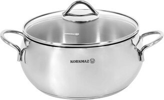 Korkmaz Tombik 3.5 Liter Stainless Steel Casserole in Polished Silver