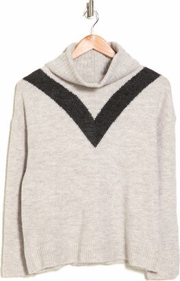 V-Intarsia Turtleneck Sweater