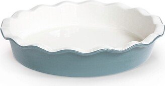 Round Ceramic Pie Dish, Wave Edge, 10 Inch, 44 oz, Slate Grey