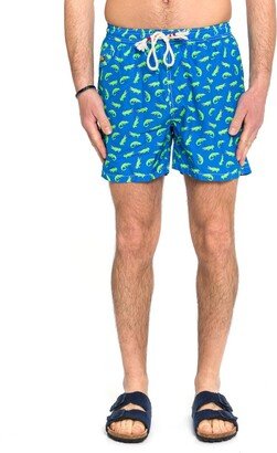 All-Over Printed Drawstring Swim Shorts-AC