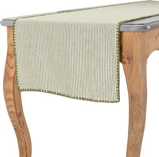 Twill Stripe Green Linen Table Runner By Mindthegap