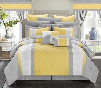 Porch & Den Isla Yellow 24-piece Bed in a Bag Set with Curtains