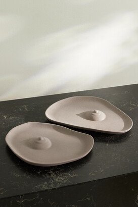 Tatas Set Of Two Earthenware Plates - Gray
