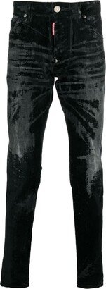 Distressed Mid-Rise Skinny Jeans-AB