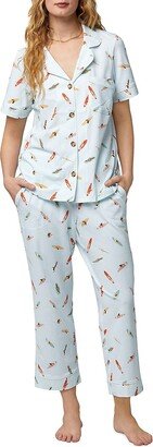 Surfboard Short-Sleeve Cropped Pajamas