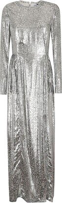 Metallic Long-Sleeve Dress