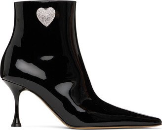 Black Crystal Heart Boots