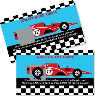 Big Dot of Happiness Let's Go Racing - Racecar - Baby Shower or Race Car Birthday Party Game Scratch Off Cards - 22 Count