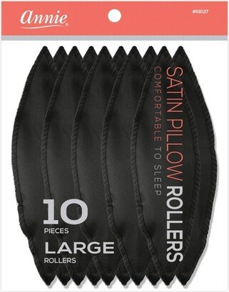 Annie International Satin Pillow Rollers - Black - 10ct