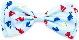 The Worthy Dog Narwhals Bow Tie Adjustable Collar Attachment Accessory - Blue - S