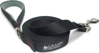 Leashboss Long Leash W/ Padded Handle 1In Width - Black/Red/Grey - 1 X 15 Ft - Black/Red/Grey