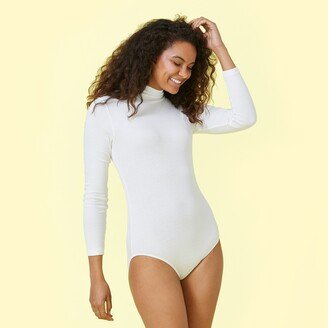 The Long Sleeve Day to Night Bodysuit - White Sand