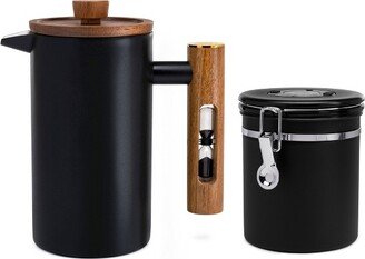 ChefWave Coffee Enthusiast Bundle Set - French Press Coffee Maker & Canister