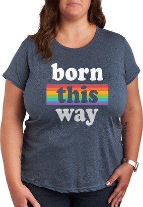 Air Waves Trendy Plus Size Born This Way Graphic T-shirt