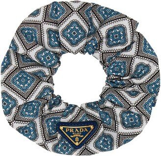 Triangle Logo Allover Printed Scrunchie