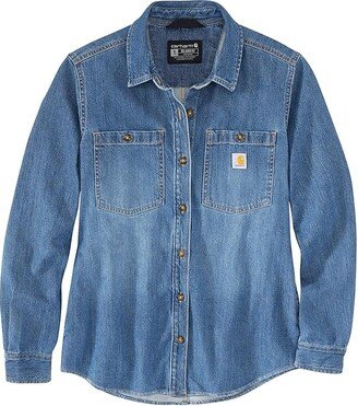 Relaxed Fit Midweight Denim Overshirt (Voyageur) Women's Clothing