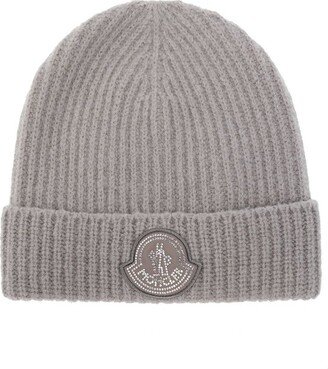 Logo Patch Knitted Beanie-AL