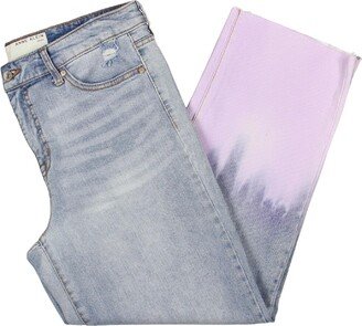 Womens Distressed Ombre Ankle Jeans