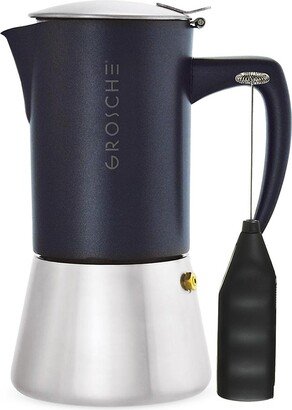 Milano Steel Stovetop Espresso Maker, 10 Cup Stainless Steel Moka Pot Gift Set