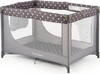 Pamo Babe Travel Foldable Portable Bassinet Baby Infant Comfortable Play Yard Crib Cot with Soft Mattress, Breathable Mesh Walls, and Carry Bag, Gray