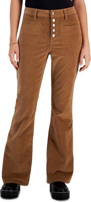 Juniors' Corduroy High-Rise Button-Fly Pants